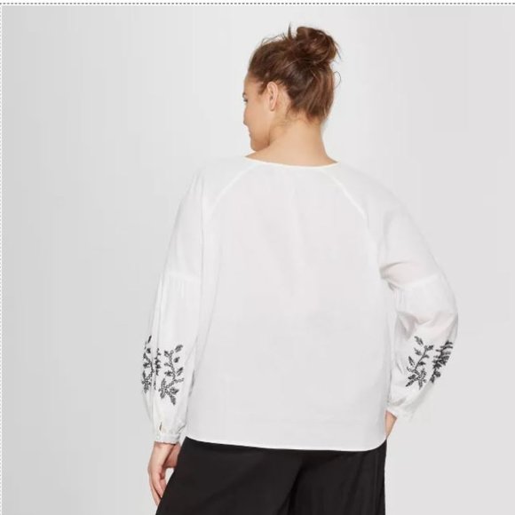 Long Sleeve Embroidered Blouse -74-485 - Picture 2 of 2